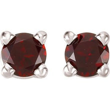 14K White 3 mm Natural Mozambique Garnet Earrings 68619:110:P