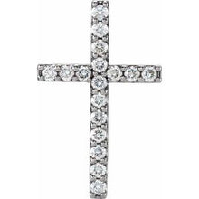 14K White 1/2 CTW Natural Diamond Petite Cross Pendant R42157:6001:P