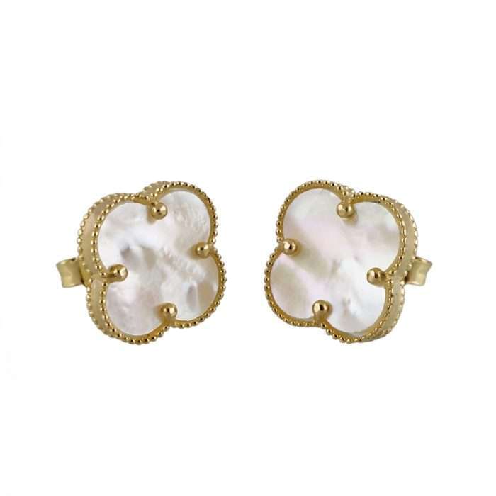 Women’s 10k White Flowers Earrings