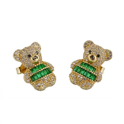 Women’s 10k Gold CZ Bear Earring