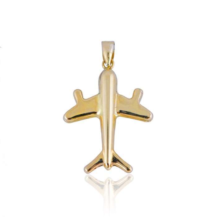 Kid’s 14k Yellow Gold Plane Pendant