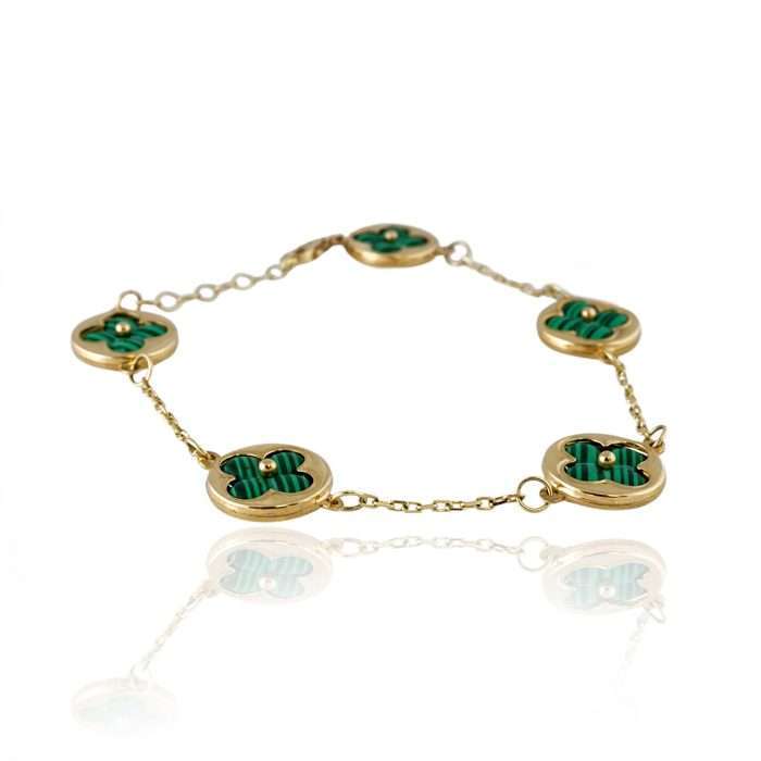 Green Clover Bracelet 14k Gold Fantasy