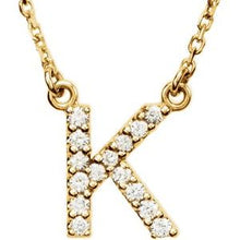 14K Yellow 1/8 CTW Natural Diamond Initial K 16