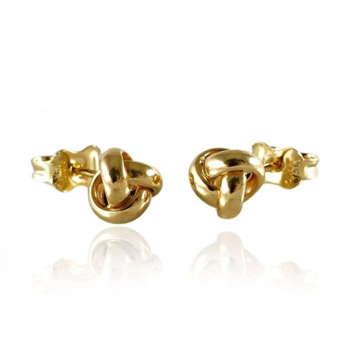 14k Yellow Gold Knot Earring Studs