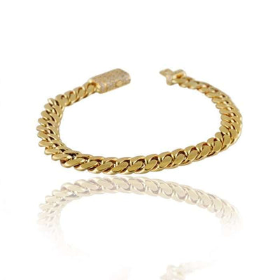 10k Gold CZ Full Fashion Lock Bracelet