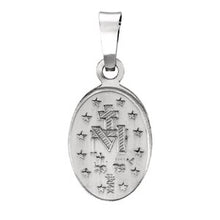 14K White 15x11 mm Oval Miraculous Medal R5020:304416:P