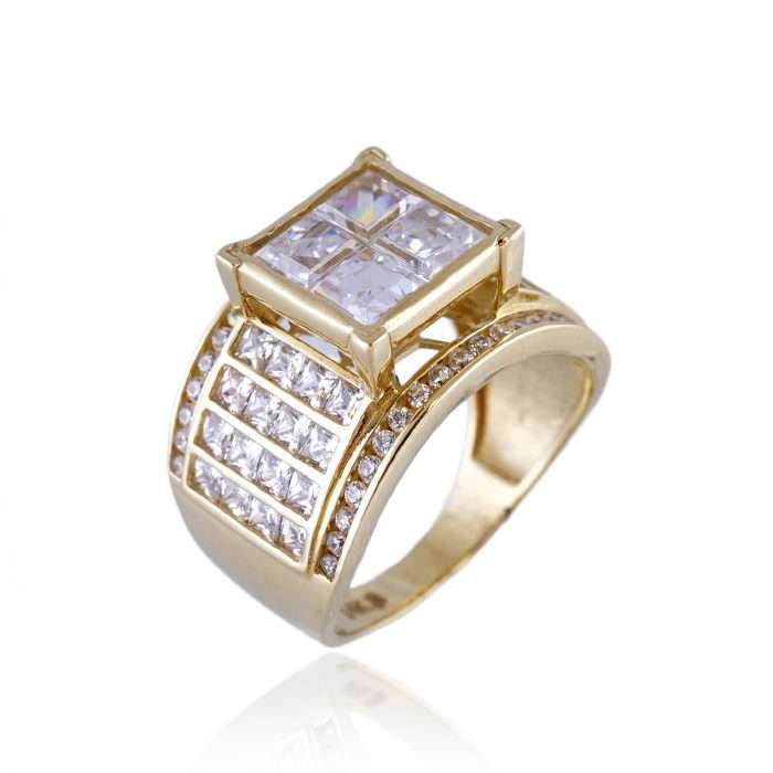 14k Yellow Gold Princess Engagement Ring