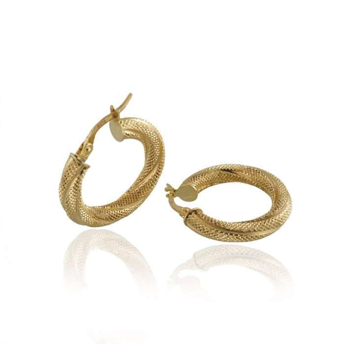 Women’s 14k Gold Twisted Hoop Earrings
