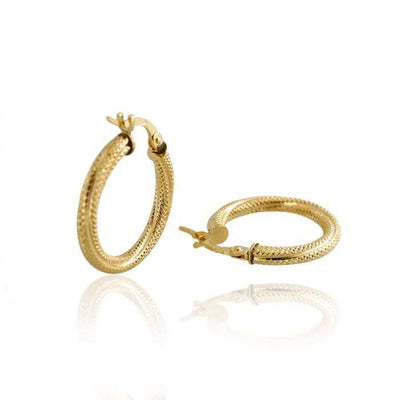 14k Yellow Gold Twisted Hoops