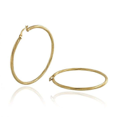 Women’s 14k Yellow Gold Twisted Hoop Earrings