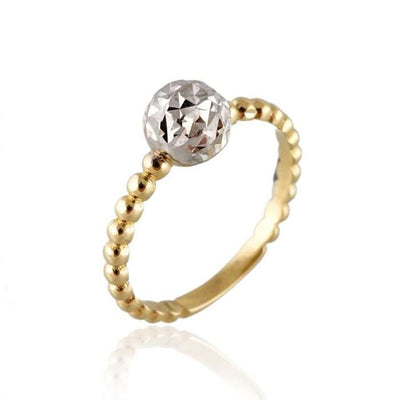 14k Gold Two Tones Ball Ring