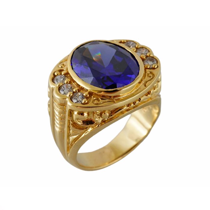 10k Deep Blue Gold Ring