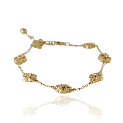 14k Gold Clover Bracelet