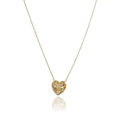 10k Gold Butterfly Heart Necklace