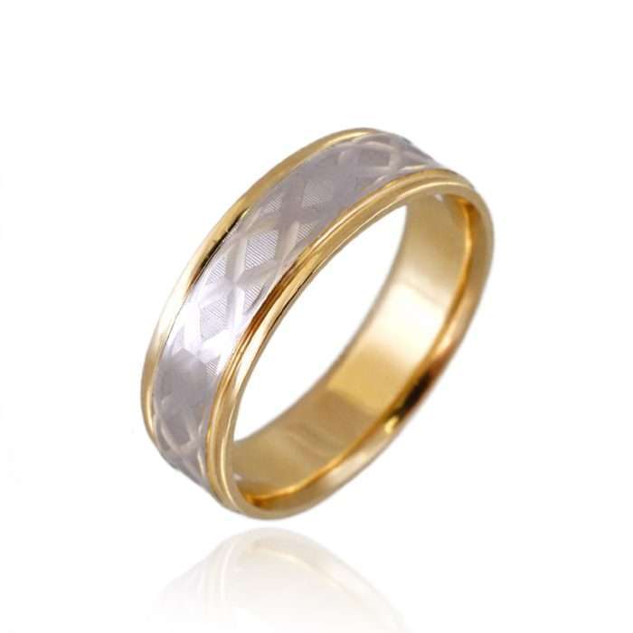 10k Gold X Two Tone Design Ring