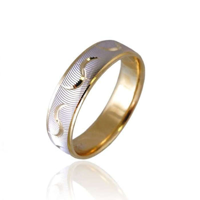 Unisex 10k Gold Wave Design Ring