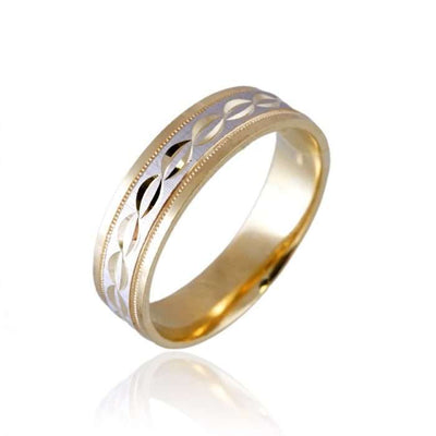 Unisex 10k Gold Two Tone Design Ring