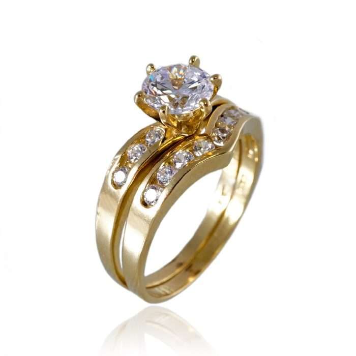 10k Yellow Gold Duo Set Engagement Ring