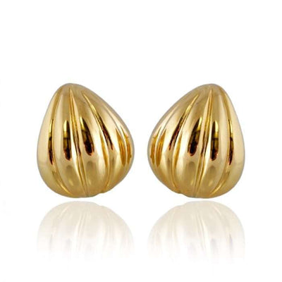 14k Yellow Gold Hollow Shell Earrings