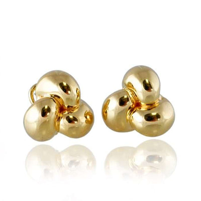 14k Yellow Gold 3 Globes Earrings