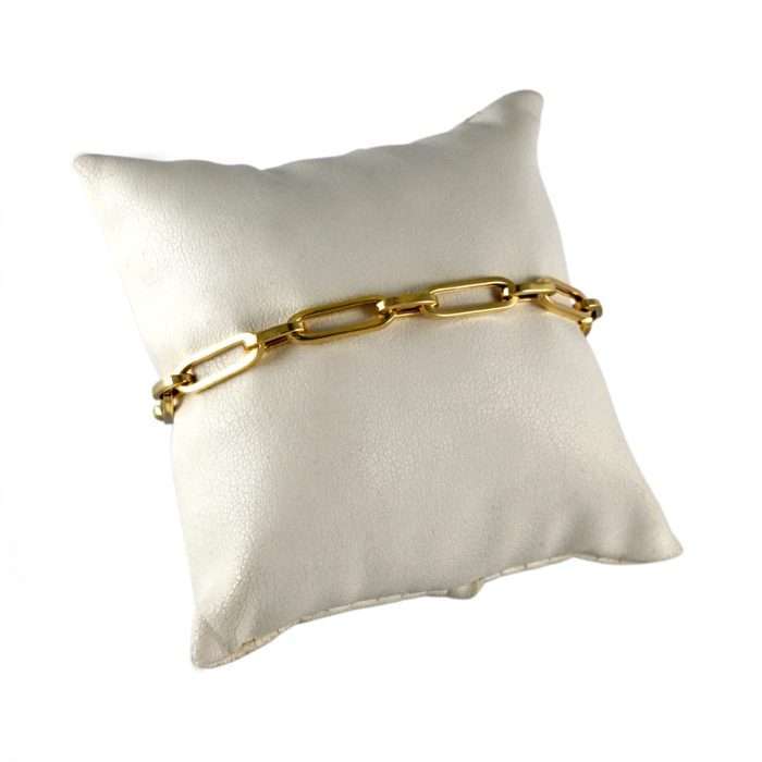 14k Yellow Gold Long Link Hand Bracelet