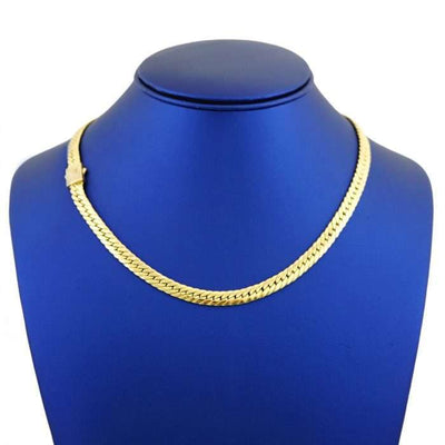 14k Yellow Gold Miami Herringbone Necklace