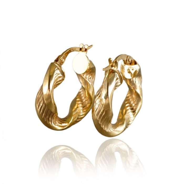 10k Yellow Gold Twisted Hoops