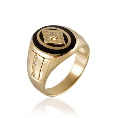 10k Yellow Gold Diamond Shape Ring for Men