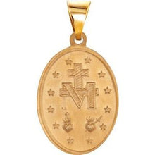 14K Yellow 19x13.5 mm Oval Hollow Miraculous Medal R45333:103:P