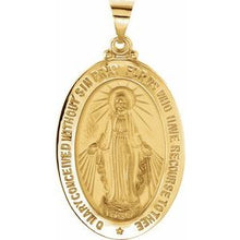 14K Yellow 29x20 mm Oval Hollow Miraculous Medal R45333:107:P