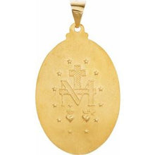 14K Yellow 29x20 mm Oval Hollow Miraculous Medal R45333:107:P