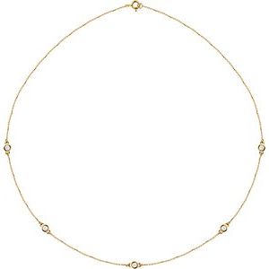 14K Yellow 1/2 CTW Lab-Grown Diamond 5-Station 18" Necklace 68577:LG642:P