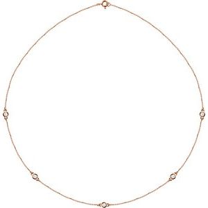 14K Rose 1/2 CTW Natural Diamond 5-Station 18" Necklace 68577:60012:P