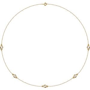 14K Yellow 3/4 CTW Lab-Grown Diamond 5-Station 18" Necklace 68577:LG645:P