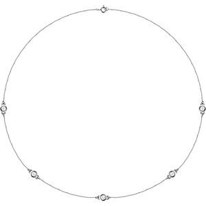 14K White 3/4 CTW Lab-Grown Diamond 5-Station 18" Necklace 68577:LG646:P