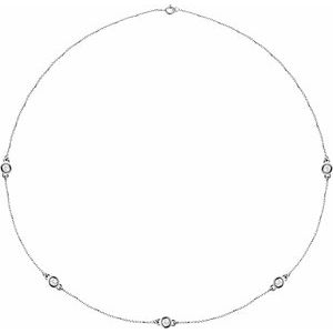 14K White 1 CTW Natural Diamond 5-Station 18" Necklace 68577:60017:P