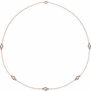 14K Rose 1 CTW Natural Diamond 5-Station 18" Necklace 68577:60018:P