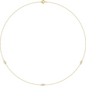 14K Yellow 1/5 CTW Natural Diamond 3-Station 18" Necklace