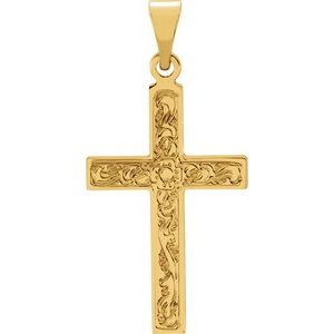 14K Yellow 18x12 mm Cross Pendant R16161:67666:P