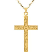 14K Yellow 28x18 mm Cross 18