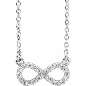 Platinum 1/10 CTW Natural Diamond Infinity 16 1/2" Necklace