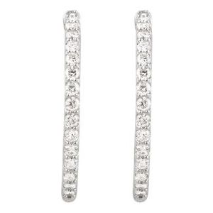 Platinum 2 CTW Natural Diamond Inside-Outside 29.5 mm Hinged Hoop Earrings 650183:133:P