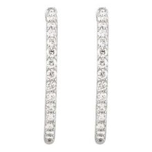 14K White 2 CTW Natural Diamond Inside-Outside 29.5 mm Hinged Hoop Earrings 650183:104:P