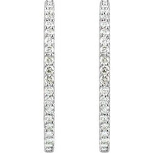 14K White 6 1/2 CTW Lab-Grown Diamond Inside-Outside 51 mm Hinged Hoop Earrings 650183:LG631:P