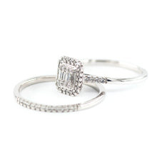 Emerald Cut Halo Diamond Bridal Set 4690055