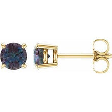 14K Yellow 5 mm Lab-Grown Alexandrite Stud Earrings 1874:70137:P