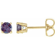 14K Yellow 4 mm Lab-Grown Alexandrite Stud Earrings 1874:70135:P