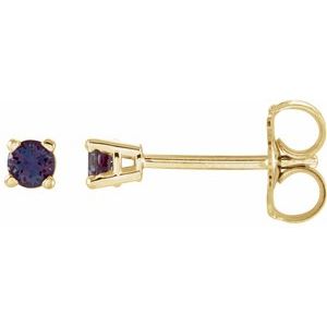 14K Yellow 2.5 mm Lab-Grown Alexandrite Stud Earrings 1874:70133:P