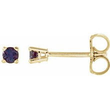 14K Yellow 2.5 mm Lab-Grown Alexandrite Stud Earrings 1874:70133:P