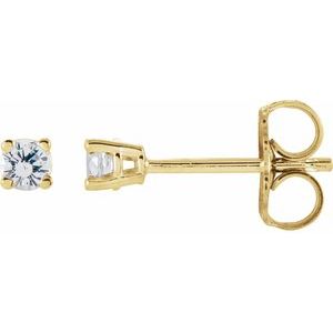 14K Yellow 4 mm Stuller Lab-Grown Moissanite Stud Earrings